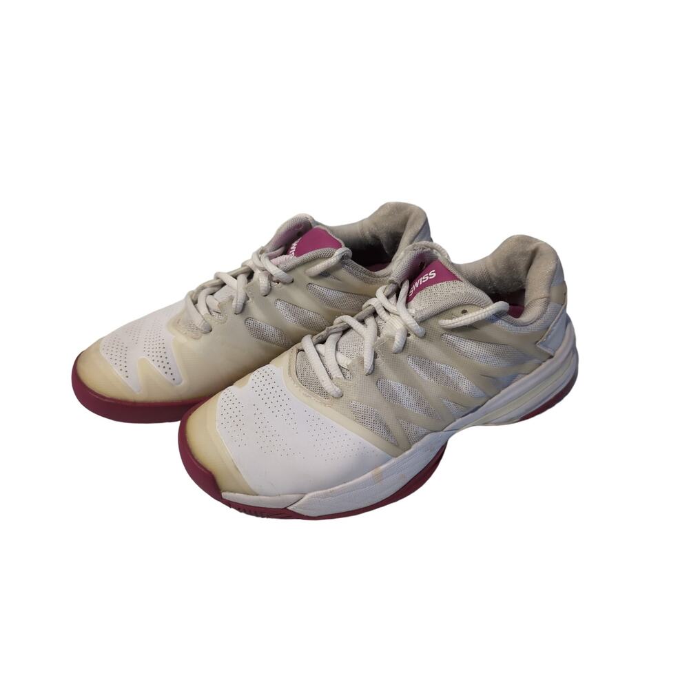 K-SWISS WOMEN'S TENNIS SHOES SIZE 5.5 WHITE PINK CUSHIONED COMFORT
